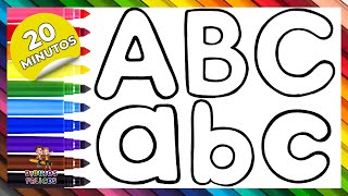 Dibuja Y Colorea El Abecedario 🔠🔡🎨🌈 Aprende Letras y Colores en Español 🇦🇿 Dibujos Para Niños [upl. by Yahsan107]