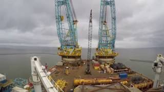 Saipem 7000 departure from Eemshaven the Netherlands 4K timelapse 18062016 [upl. by Ybbor]