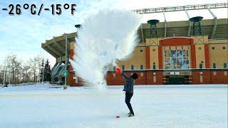 Boiling Water Freezing in Mid Air in Slow Motion Polar Vortex [upl. by Attelrahs]