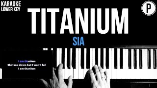 Sia  Titanium Karaoke LOWER KEY Slowed Acoustic Piano Instrumental Cover Lyrics [upl. by Tiffy156]