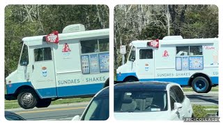 Spotted 2 Grumman Olson Mister Softee Ice Cream Trucks at the Moriches Bay Diner [upl. by Ylram13]