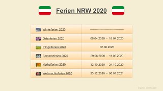 Ferien NRW 2020 [upl. by Nassir]