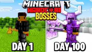 I Survived 100 Days FIGHTING BOSSES in HARDCORE MODDED Minecraft [upl. by Evvie]