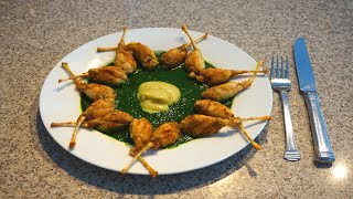 French Fried Frog Legs  Jambonnettes de Grenouilles à la Purée dAil  프랑스식 개구리다리튀김 [upl. by Cecilia]