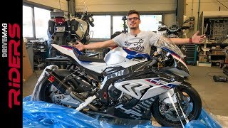 €80000 BMW HP4 RACE Unboxing amp Startup  S1000RR carbon fiber superbike [upl. by Isadora]