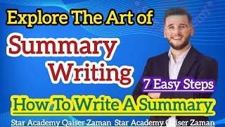 How to write Summary of a lesson  Mastering Text Summarization Step by Step Guide to Summarize [upl. by Anez225]