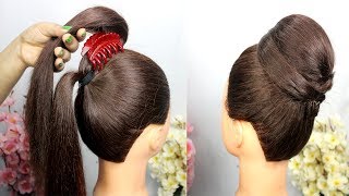 very easy hairstyle with using clutcher  easy Hairstyles For Party  clutcher hairstyle [upl. by Amathist]