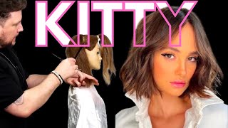 How To KITTY CUT 2024s WOLF CUT hair cut trend [upl. by Melitta668]