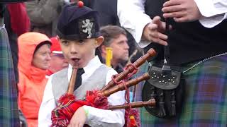 Young Piper boy looking like a pro Canmore Highland Games closing ceremony 2018 part 1 [upl. by Gavette]