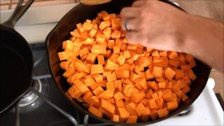 Cast Iron Skillet Fried Sweet Potato Snack [upl. by Rednaskela]