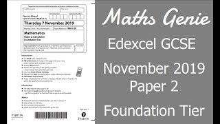 Edexcel GCSE Maths November 2019 2F Exam Paper Walkthrough [upl. by Ellerd]