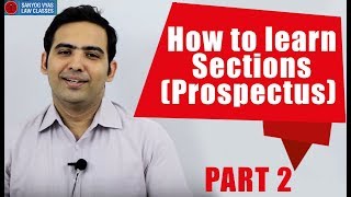 How to learn Sections Prospectus  Part 2  By Advocate Sanyog Vyas  Law Lecture In Hindi [upl. by Becker]