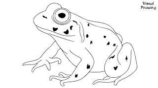 Bullfrog Drawing Easy How To Draw A American Bullfrog For Beginners Step By Step bullfrog [upl. by Pearce]