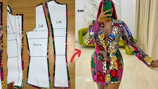 How to Draft a Blazer Jacket  Notched Collar Easy pattern Drafting Tutorial [upl. by Goldston770]