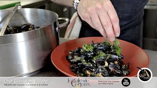 Recette des moules marinières à la crème du chef Sébastien Vaillend du Café de Certoux Genève [upl. by Ayiram]