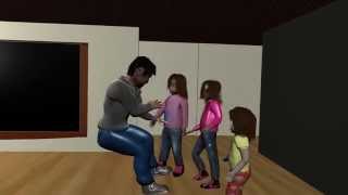 3 little girls and one intruder 3d animation blender 3d [upl. by Walston]