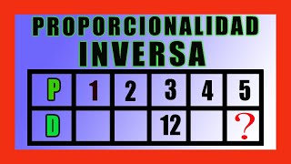 ✅👉 TABLAS DE PROPORCIONALIDAD INVERSA ✅ PROPORCIONALIDAD INVERSA [upl. by Sinnal]