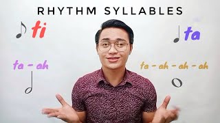 Music  RHYTHM SYLLABLES counting clapping and reading rhythm syllables [upl. by Wolk765]