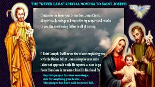 THE quotNEVER FAILSquot SPECIAL NOVENA TO SAINT JOSEPH [upl. by Ived]