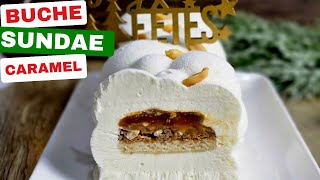 RECETTE  La bûche glacée Sundae Caramel bûche de Noël glacée délicieuse LACHOUFAMILY [upl. by Eanom703]