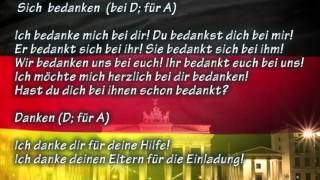 Главные немецкие глаголы управления №23 Sich bedanken bei D für A ГОЛОСОВАНИЕ в конце ролика [upl. by Eniruam]