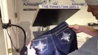 How To Make Designer Style Rhinestone Jeans Pants [upl. by Samaj]