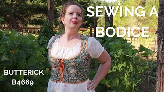 Butterick B4669 Sewing A Hobbity Bodice [upl. by Dixon]