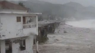 Hurricane Sandy Hits Jamaica on Path Toward Cuba Florida [upl. by Heaps]