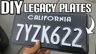 DIY CALIFORNIA LEGACY PLATES amp CARBON FIBER VINYL WRAPPING LICENSE PLATE [upl. by Kragh]