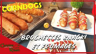 Brochettes de Saucisses Knacki et Fromages brochette saucisse knacki koreanhotdog corndog [upl. by Amend]