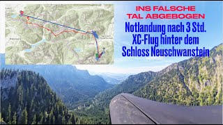 Gleitschirm Notlandung nach 35km XC hinter dem Schloss Neuschwanstein Tegelberg [upl. by Dilly]