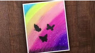 Oil pastels butterfly drawing tutorial  shorts [upl. by Eninahs995]