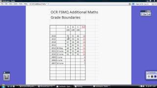 OCR FSMQ Additional Maths  Grade Boundaries [upl. by Submuloc]