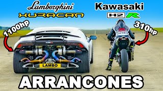 Lamborghini Huracán Turbo vs Kawasaki H2R ARRANCONES [upl. by Friedland]