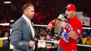 Raw John Cena pleads with Mr McMahon to reinstate CM Punk [upl. by Ecirtnahs]