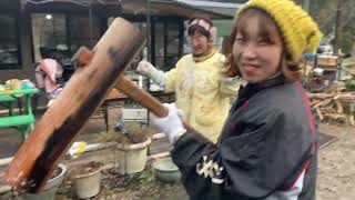 How to make mochi Making Japanese mochi sticky rice balls the traditional way in Japan [upl. by Leschen]