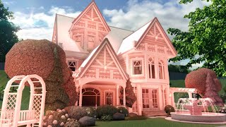 bloxburg  🩷 soft coquette mini castle ꒰ exterior build ꒱ [upl. by Wheaton]