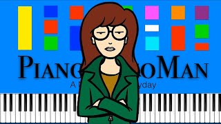 Daria Theme Song Slow EASY Medium 4K Piano Tutorial [upl. by Frohman944]