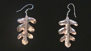 Sweat Soldered Planished Copper Leaf Earrings [upl. by Womack]