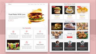 Create A Responsive  Food  Restaurant  Website Design Using HTML CSS And JAVASCRIPT From Scratch [upl. by Netty]