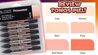 MARCADORES de Alcohol PROMARKER  SET de TONOS PIEL  REVIEW MARCADORES de ALCOHOL [upl. by Nasia]