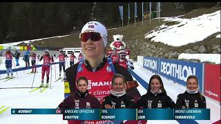 AntholzAnterselva Womens Relay  202122 Biathlon World Cup [upl. by Maurey313]