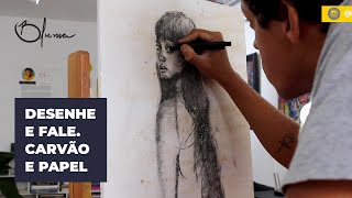 Desenha e fala Bfrema  Demonstração de Desenho Com Carvão  Charcoal Drawing  TIMELAPSE [upl. by Otipaga905]