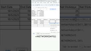 Calculate Work Days in Google Sheets Quickly [upl. by Neetsirk]