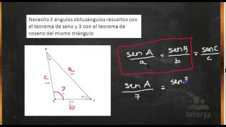 Resolver un triángulo obtusángulo [upl. by Ingeberg]