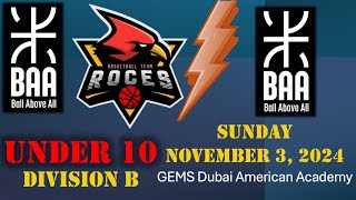 BAA Youth Div B 10U vs BAA  GEMS Dubai American Academy  Sunday November 3 2024 [upl. by Rivard]