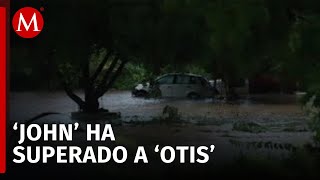 Huracán John ha dejado tres veces más lluvia que Otis en Acapulco según el SMN [upl. by Nivram]