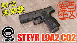 【新製品レビュー】CARBON8 STEYR L9A2 CO2ブローバックハンドガン 実射レビュー [upl. by Inessa]