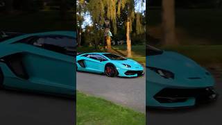 Lamborghini Aventador SVJ Flyby 🔥🔥BluGlauco huracan svj luxury cars exhaust sound [upl. by Aikenat808]