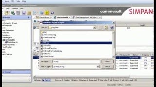 CommVault Simpana View  Send Log Files and View contents of Log Files [upl. by Idnil550]